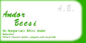 andor becsi business card
