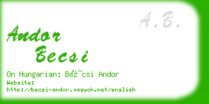 andor becsi business card